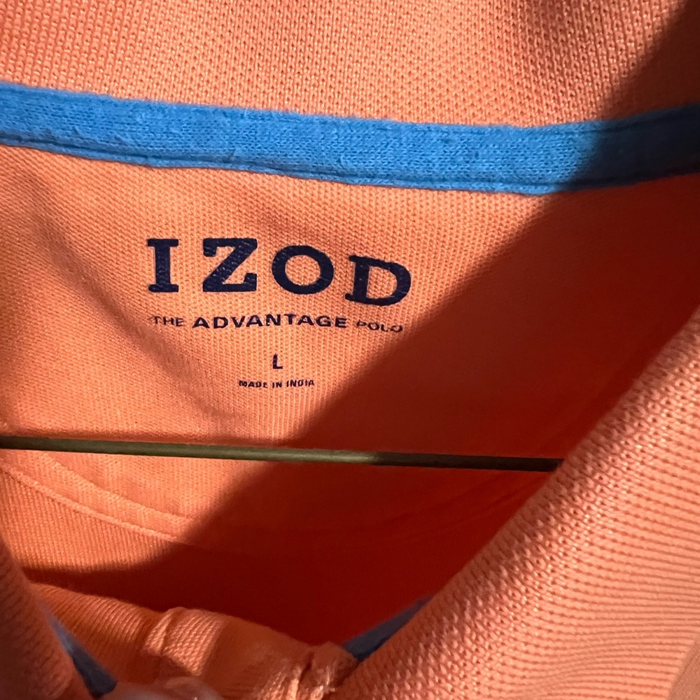 Izod Coral Polo with Blue Trim